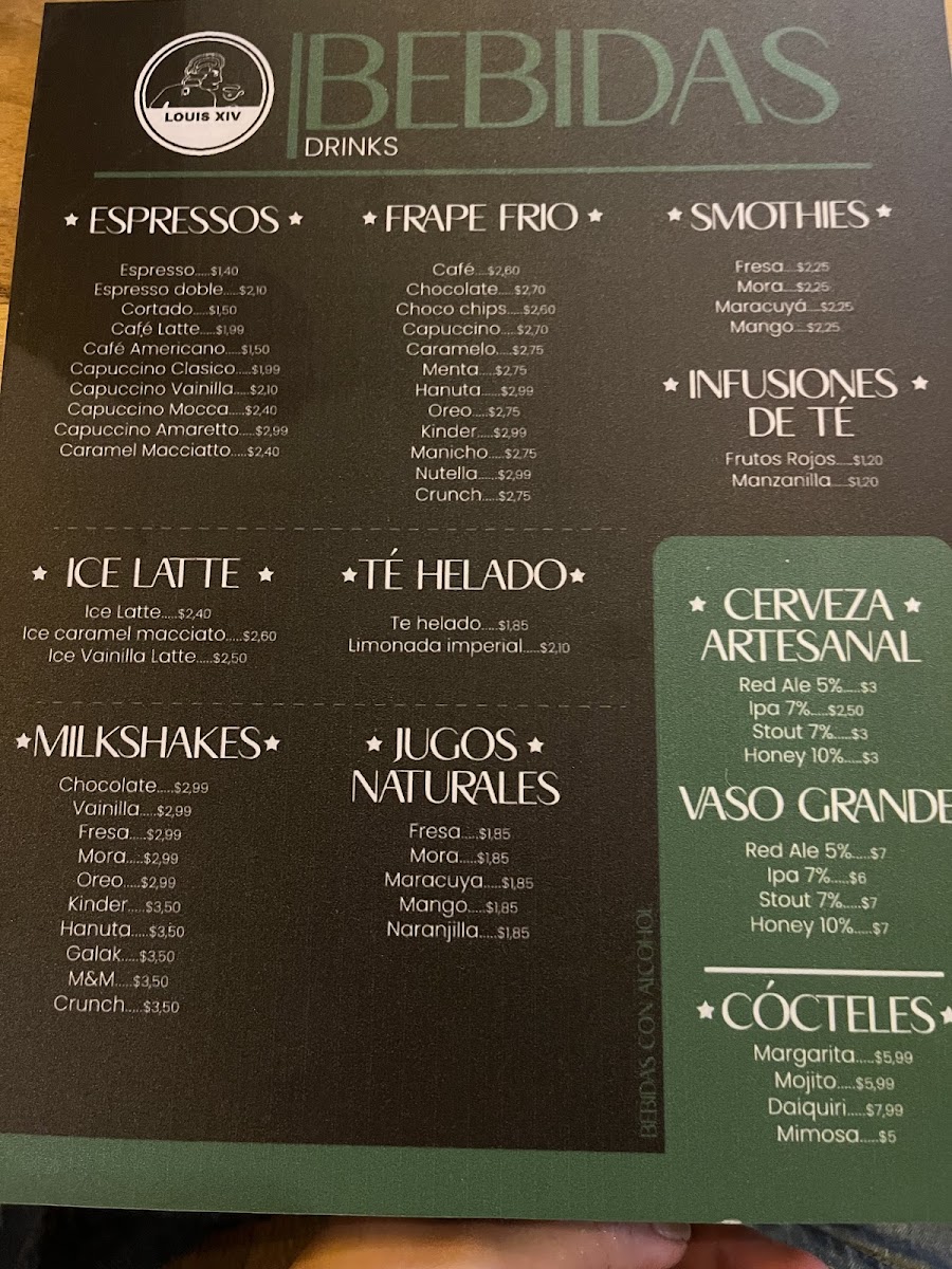 Menu Louis Xiv Cafeteria Manta-3